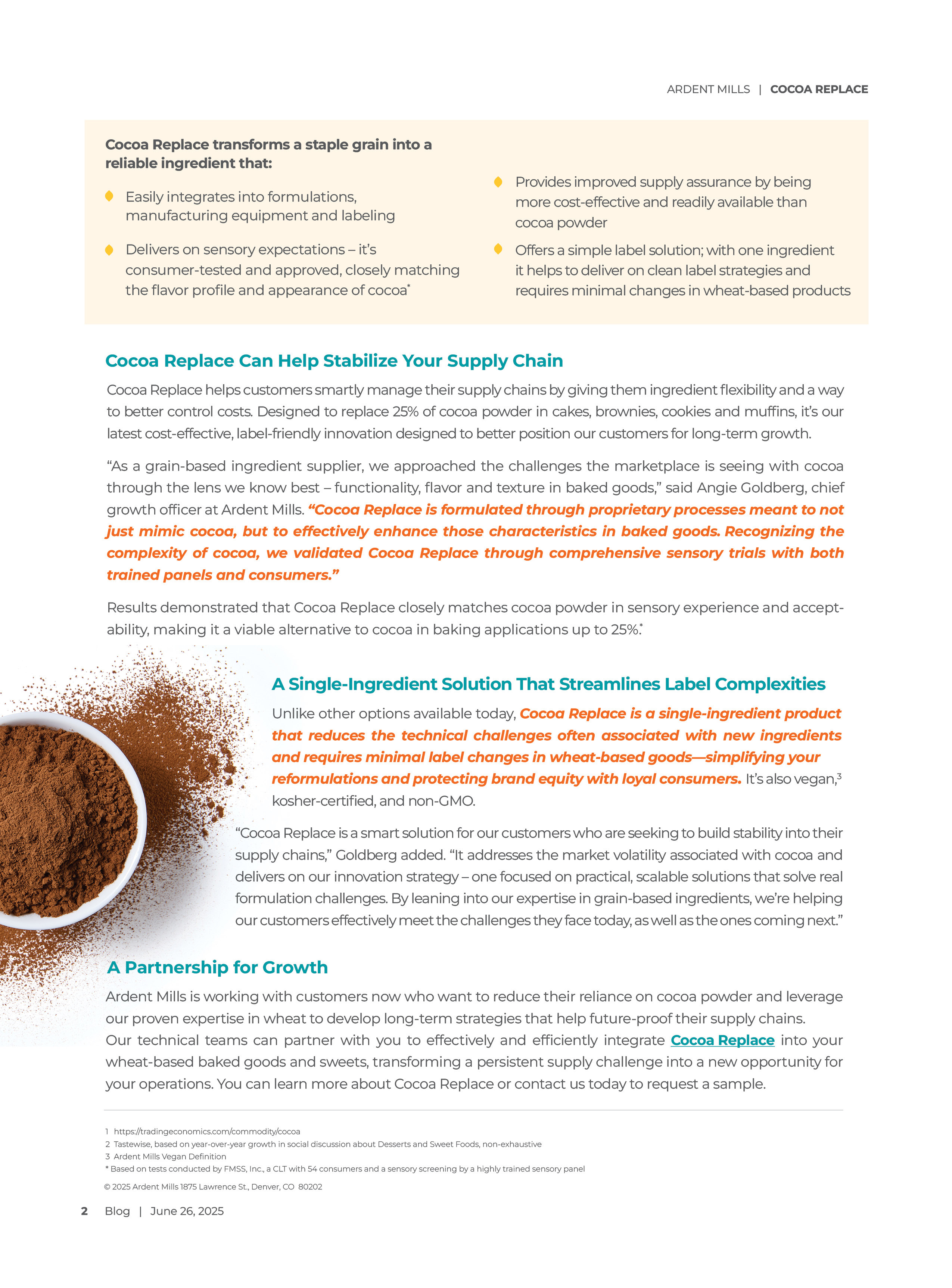 Cocoa Replace blog post about stabilizing supply chain